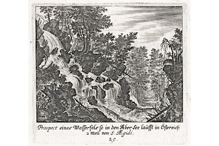 Küssel M., Vodopád Aber See, mědiryt , 1681