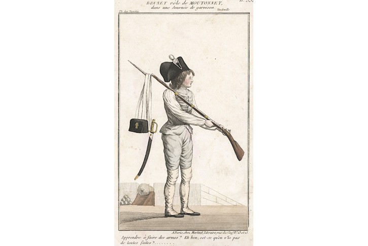 Dělostřelec,  Martinet, kolor mědiryt, (1810)