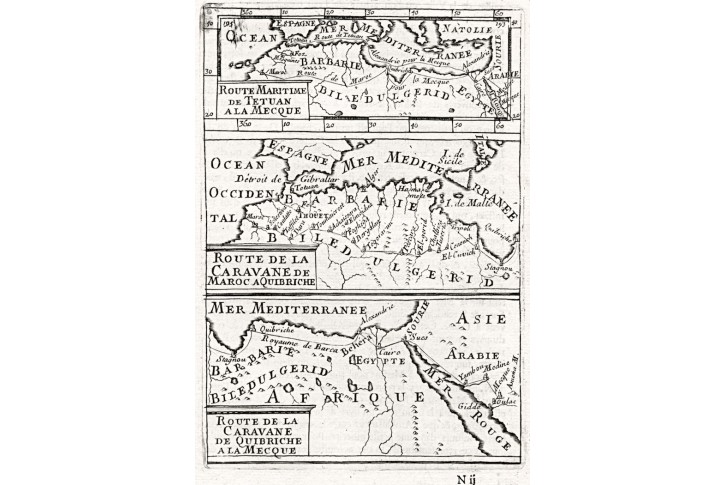 Afrika cesta do Mekky, Mallet, mědiryt, 1719