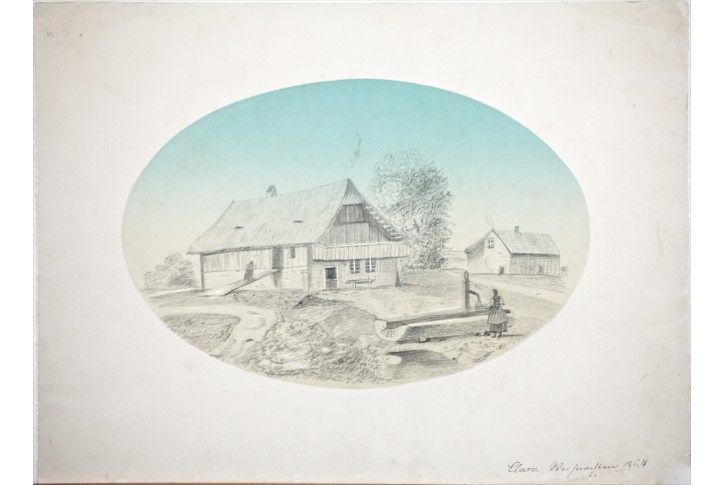 stavení , Clara Wiehnachten ,  kresba 1864