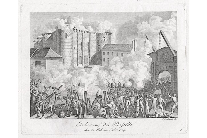 Bastila dobývání 1789, mědiryt, (1815)