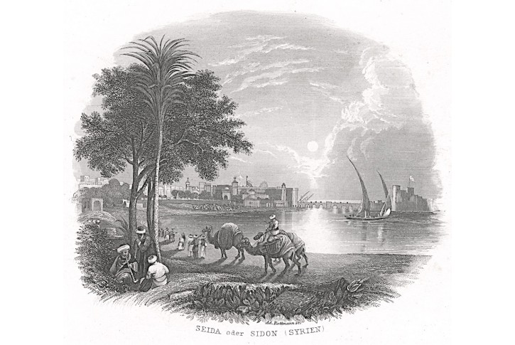 Seida Sidon Libanon, oceloryt, 1850