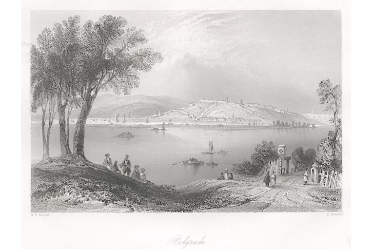 Bělehrad, Beattie, oceloryt, 1844