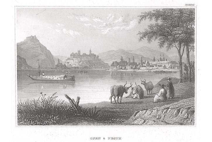 Buda Pest, Meyer, oceloryt, 1850