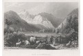 Logarska dolina, Slovinsko, Payne, oceloryt, 1854