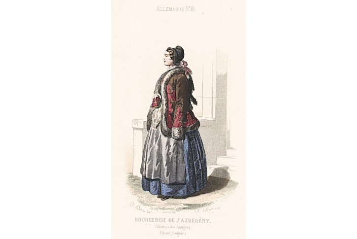 Jazbereny kroj, kolor. litografie, 1862