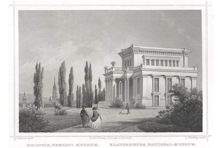 Kolozsvár, oceloryt 1857