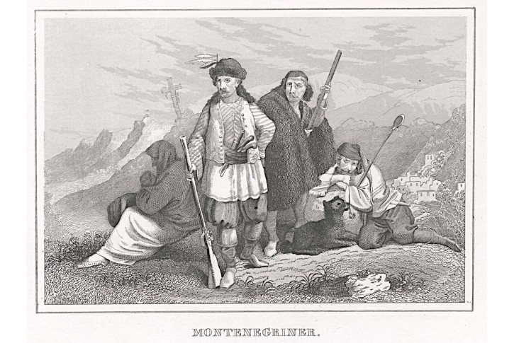 Černá Hora kroj Kleine Universum, oceloryt, (1840)