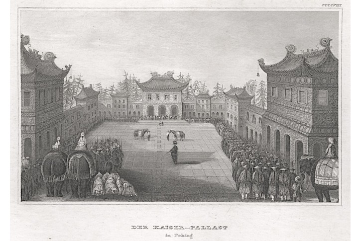 Peking císařský palác, Meyer, oceloryt, 1850