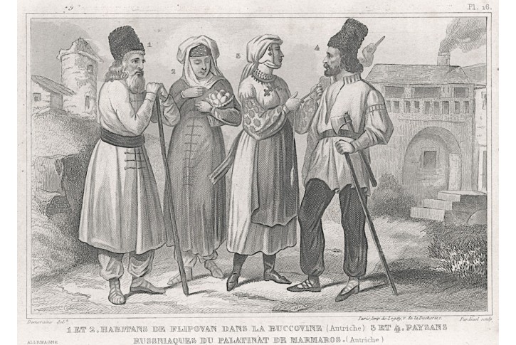 Kroj Bukovina, oceloryt, 1859