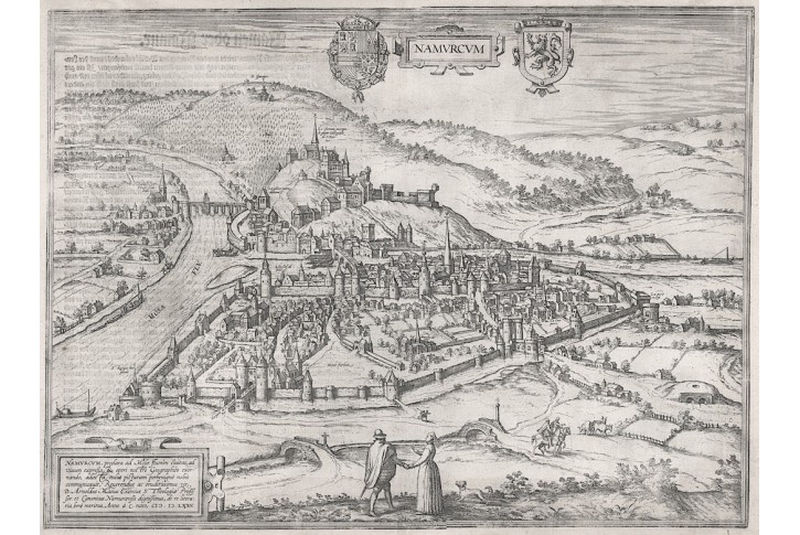 Namur, Braun Hogenberg., mědiryt, 1575
