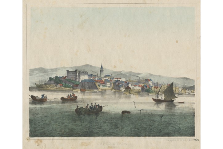 Capodistria - Koper, Scholz, kolor. litogr., 1840