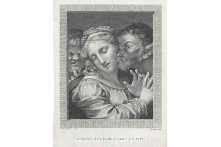 Ctnost v ohrožení dle Prudhona, mědiryt, (1800)