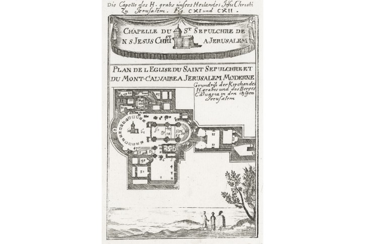 Jerusalem Boží hrob, Mallet, mědiryt, 1719