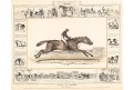 Kůň dostihy, kolor. litogr., (1860)