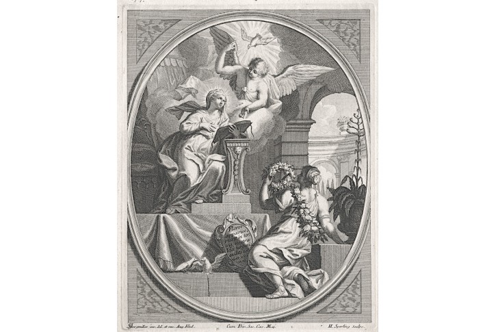 Zvěstování p. Marie, Sperling H., mědiryt, 1733