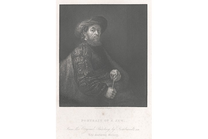 Žid dle Rembrandta, Jones, oceloryt, (1840)