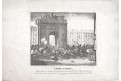 Porte St. Denis, litografie, (1830)