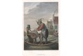 Nožíř - brusič,, kolor. oceloryt, 1840