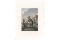 Nožíř - brusič,, kolor. oceloryt, 1840