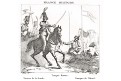 Kozáci a Tataří Rusko uniformy, mědiryt, 1833