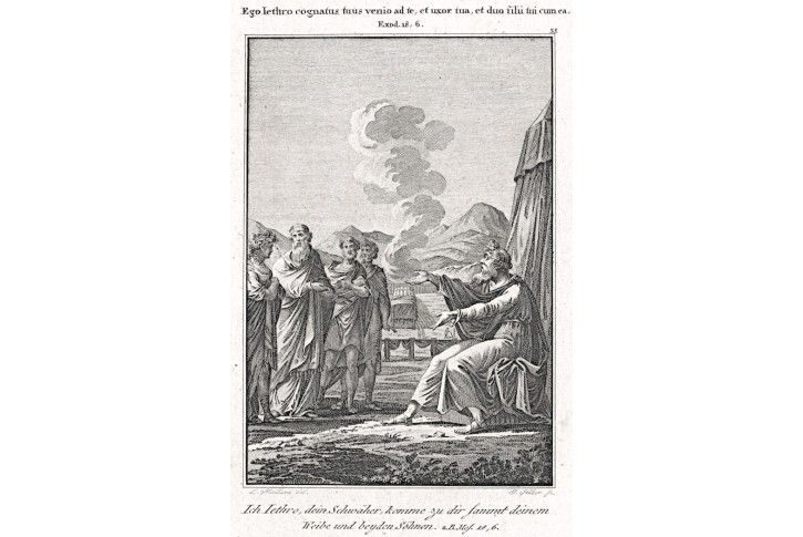 Jitro před Mojžíšem , mědiryt, (1820)