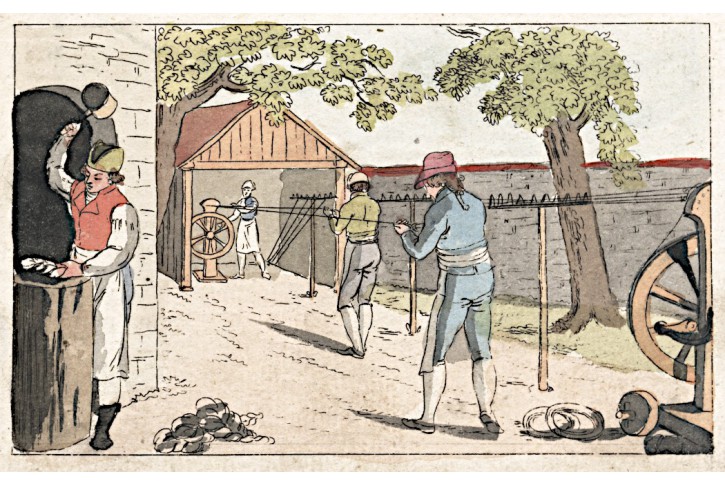 Tkadlec, akvatinta kolorovaná, 1820