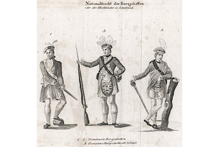 Skotsko kroje, mědiryt, 1808