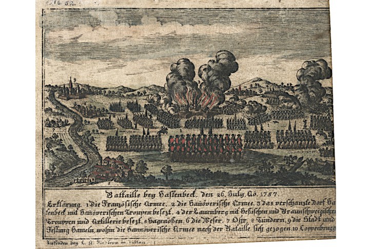 Hastenbeck bitva, Fiedler,  kolor. mědiryt, (1796)