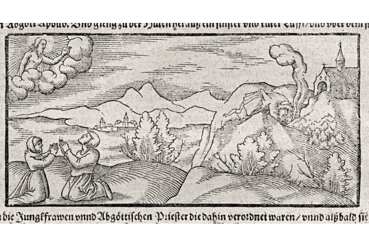 Delfy věštírna, Münster S.,dřevořez , (1600)
