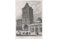 Praha Prašná Brána, Mikovec, oceloryt 1860