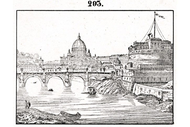 Roma St. Angelo, litografie, (1860)