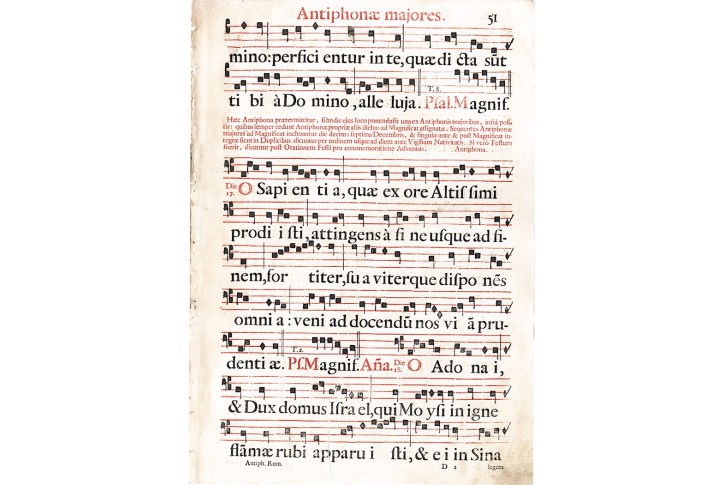 List z Antifonáře IV.,  papír, (18 stol.)