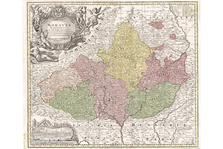Seutter, Moravia,  mědiryt, 1740