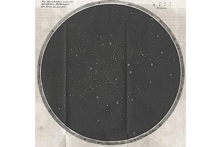 Hvězdná obloha severní, Medau  litografie , (1830)