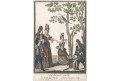 Kuželky hra, Arnoult, kolor.  mědiryt, 1700