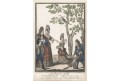 Kuželky hra, Arnoult, kolor.  mědiryt, 1700