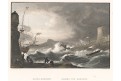 Přístav v bouři, Payne, kolor. oceloryt, (1860)