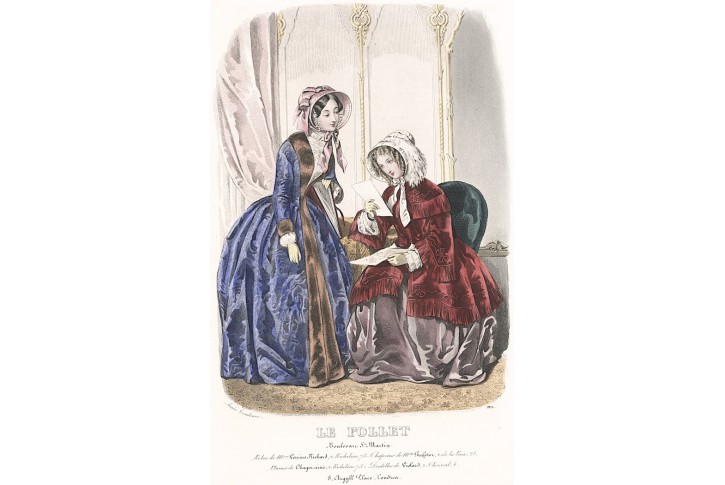 Moda IV., kolorovaná litografie, (1850)