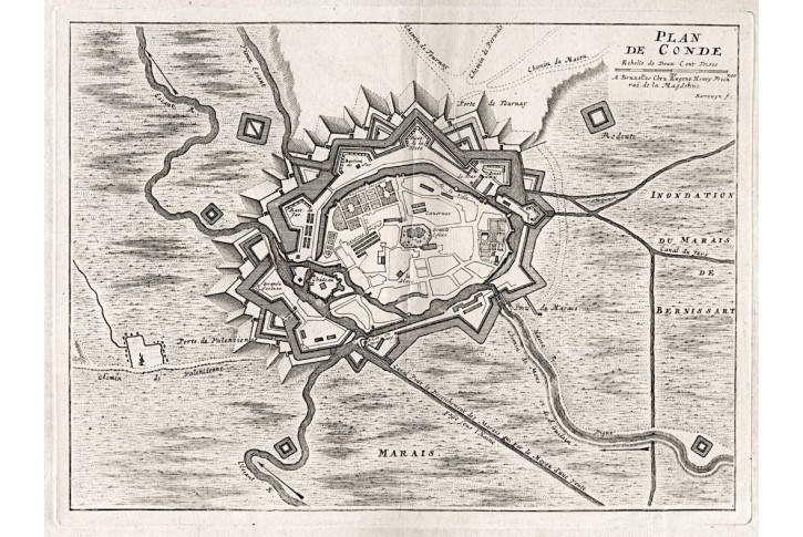 Conde-sur-l'Escaut, Fricx, mědiryt, 1756