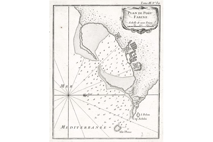 GHAR EL MELH Tunis, Bellin, mědiryt, 1764