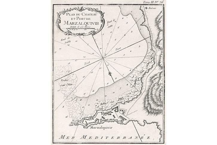 Marzalquivir Algeria, Bellin, mědiryt, 1764