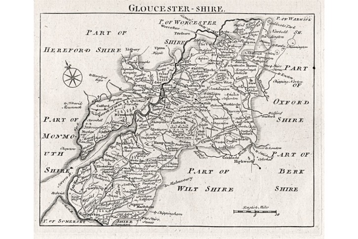 Glocester Shire, mědiryt, (18 stol.)