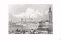 Praha celkový pohled, Rouargue, oceloryt 1860