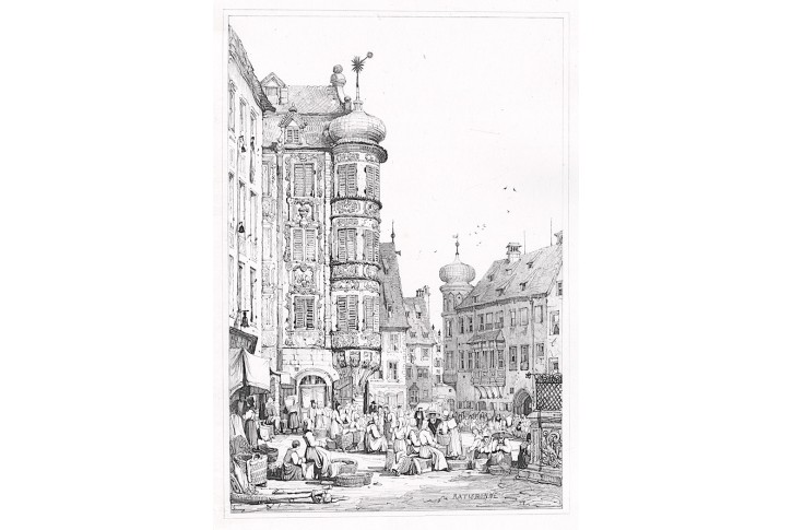 Regensburg, Prout, litografie. 1833