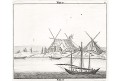 Nile Egypt, Corn. Le brun, mědiryt, 1700