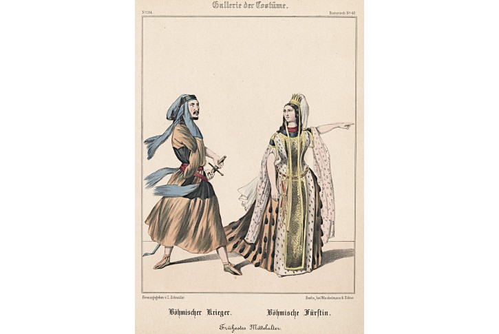 Čechy kroj,  Schneider, kolor. litografie , 1844