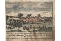 Sonnenstein Pirna obléhání, kolor. mědiryt, (1796)