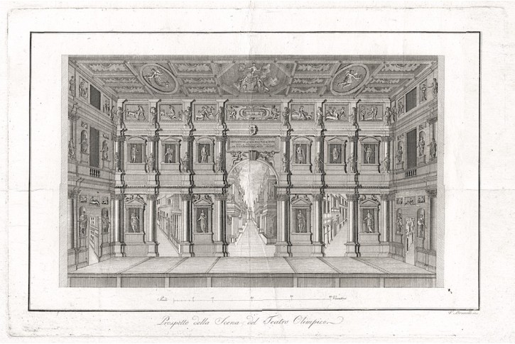 Vincenza Teatro Olimpico, mědiryt, (1790)