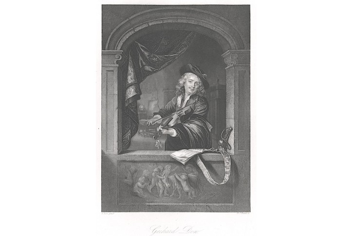 Gerhard Dow I., Payne, oceloryt, 1849